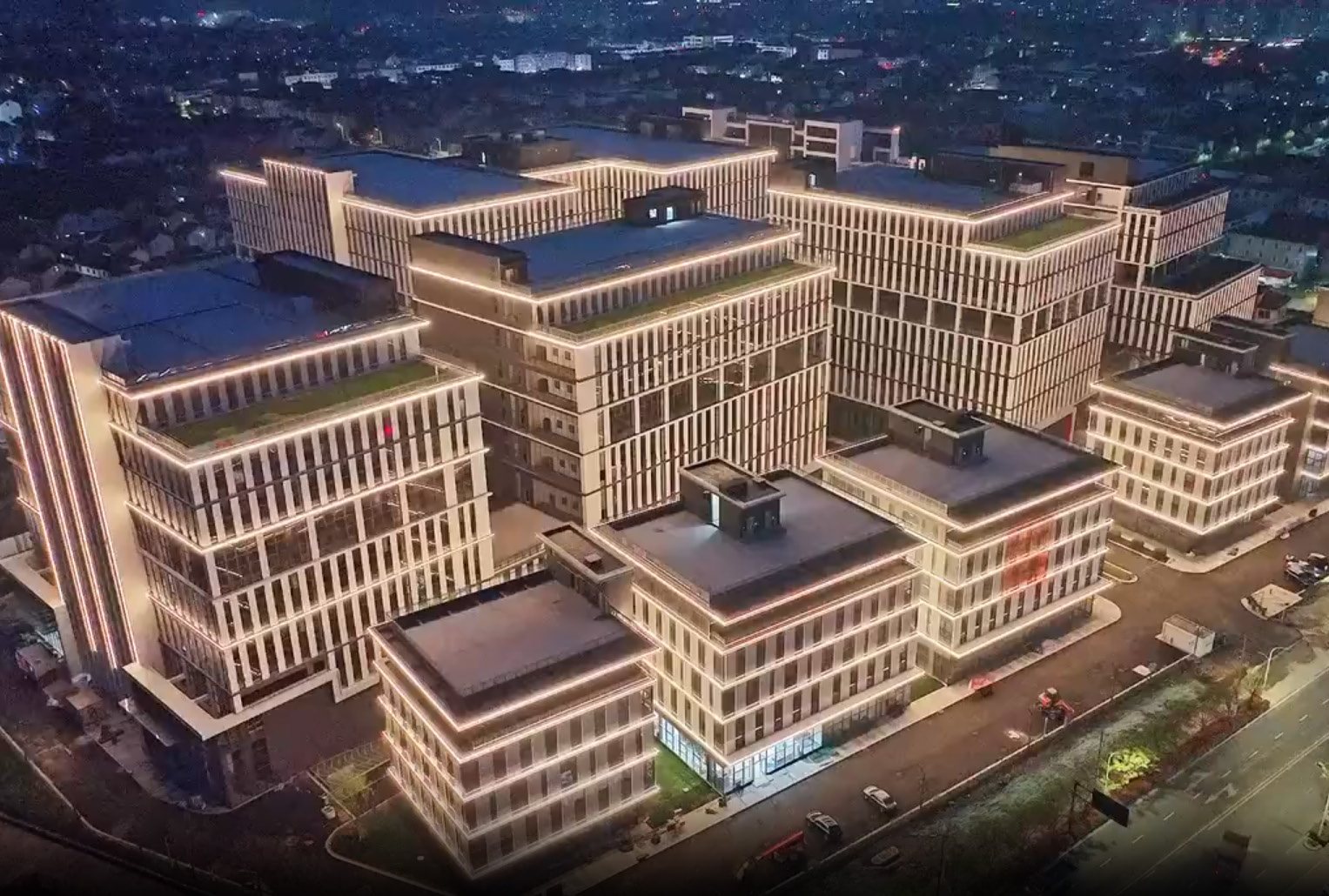 百布科技园 建成夜景鸟瞰